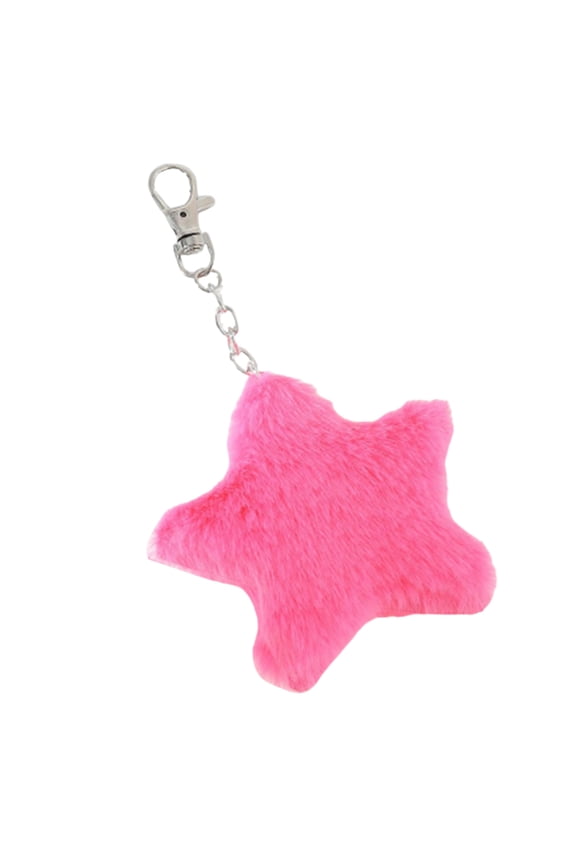 Plush Five-pointed Star Charm Keychain Soft Stuffed Ornament Keyring Lovely Pendants for Purse Bag Backpack Handbag