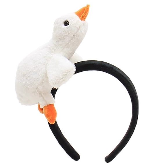 lixuesong Plush Geese Doll Headband for Women Girls Hair Accessories Cartoon Stuffed Animal Hair Hoop Makeup Headdress