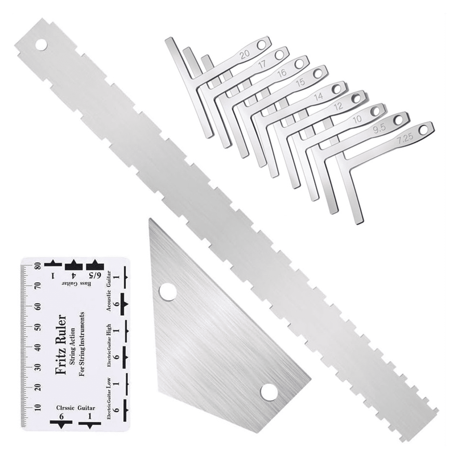 lixuesong Portable Guitar Setup Tool Fretboard Radius Gauge Easy to Use Guitar Accessories Metal Texture for Easy Adjustments