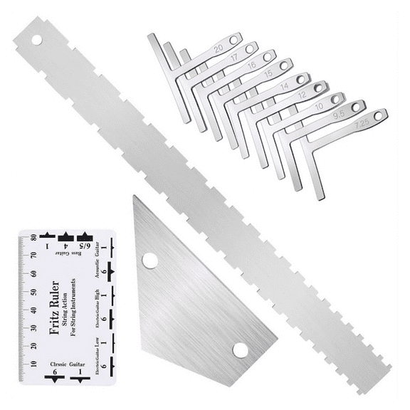 lixuesong Portable Guitar Setup Tool Fretboard Radius Gauge Easy to Use Guitar Accessories Metal Texture for Easy Adjustments