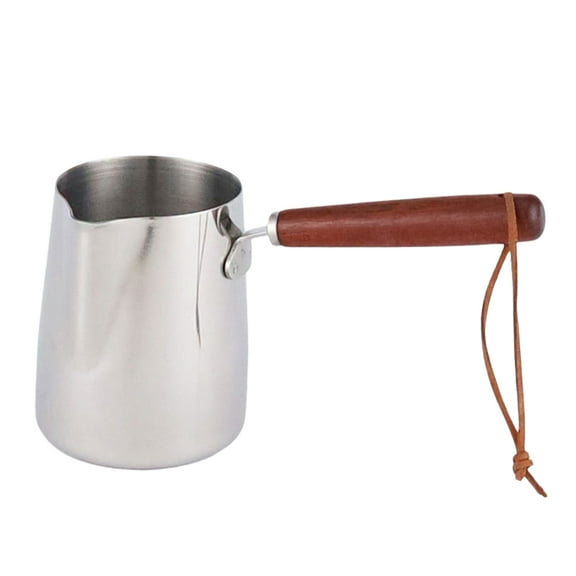 lixuesong Practical Coffee Pots Milk Frothing Pitcher Stainless Steel Coffee Pots With Wood Handle For Home Cafes Use