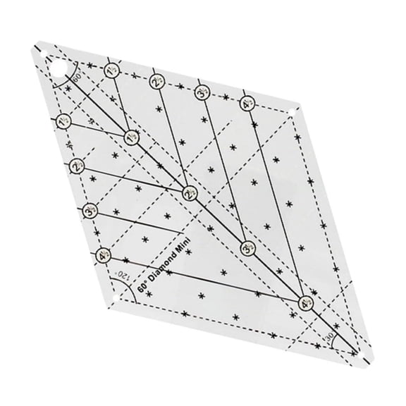 lixuesong 60 Degree Quilting Template Sewing Ruler Quilting Ruler Craft Ruler for Simple Quilting Designs Fittings