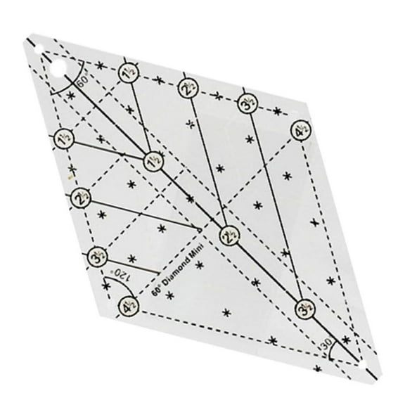 lixuesong 60 Degree Quilting Template Sewing Ruler Quilting Ruler Craft Ruler for Simple Quilting Designs Fittings