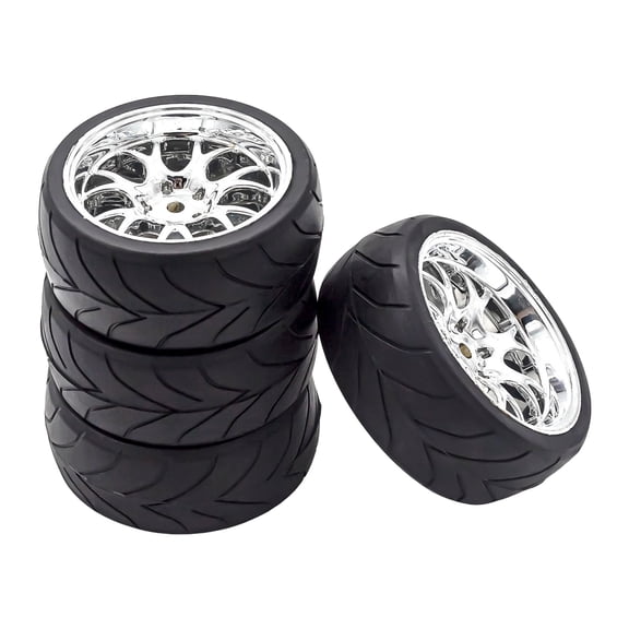 lixuesong Remote Control Tires Set of 4 For 1/10 Drift Car Wheels Tyre 12mm Adapter Racing Vehicle Replacement Modification Part
