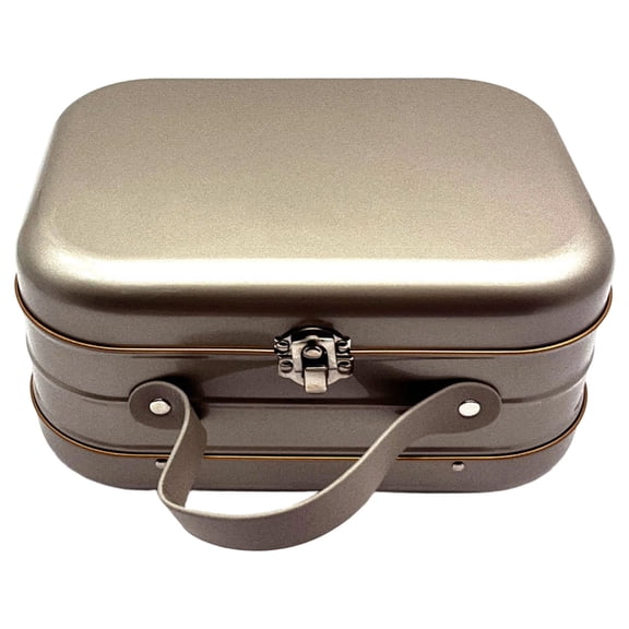 lixuesong Retro Themed Lockable Metal Container With Easy Grip Handle Retro Storage Box Ideal For Household Organization