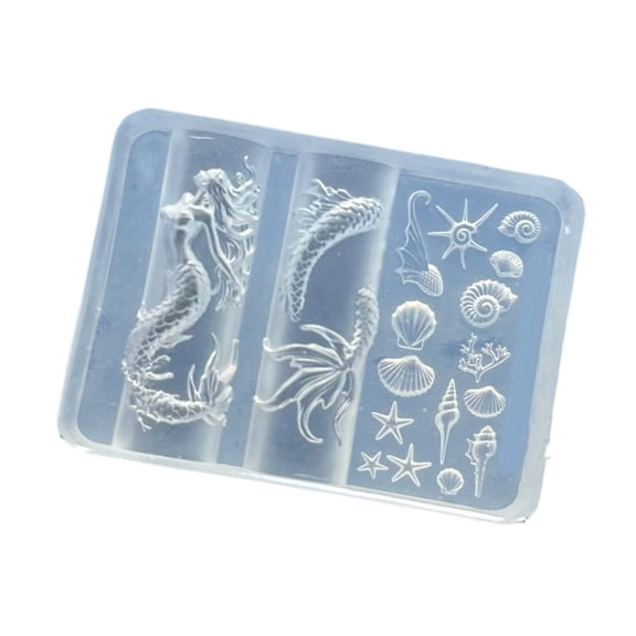 lixuesong Reusable Nails Art Silicone Casting Mould With Marine Life Pattern Quick Designs for Home Enthusiasts