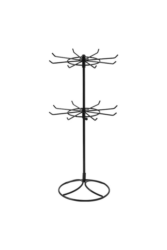 Rotating Iron 2-Tier Revolving Stand Rack Jewelry Display Hanger Counter Top Spinner Rack for Retail Bracelet