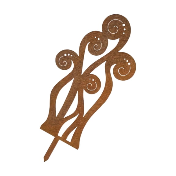 lixuesong Rusty Iron Ground Stake For Fern Plant Rural Design Garden Decoration Outdoor Garden Stake for Yard Flowerbed