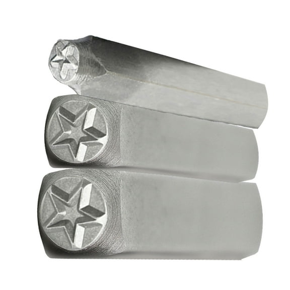 lixuesong Set Of 3 Star Shaped Stamp for Metal Leather and Wood Embossing Carbon Steel Craft Punches Practical Stamping Tool