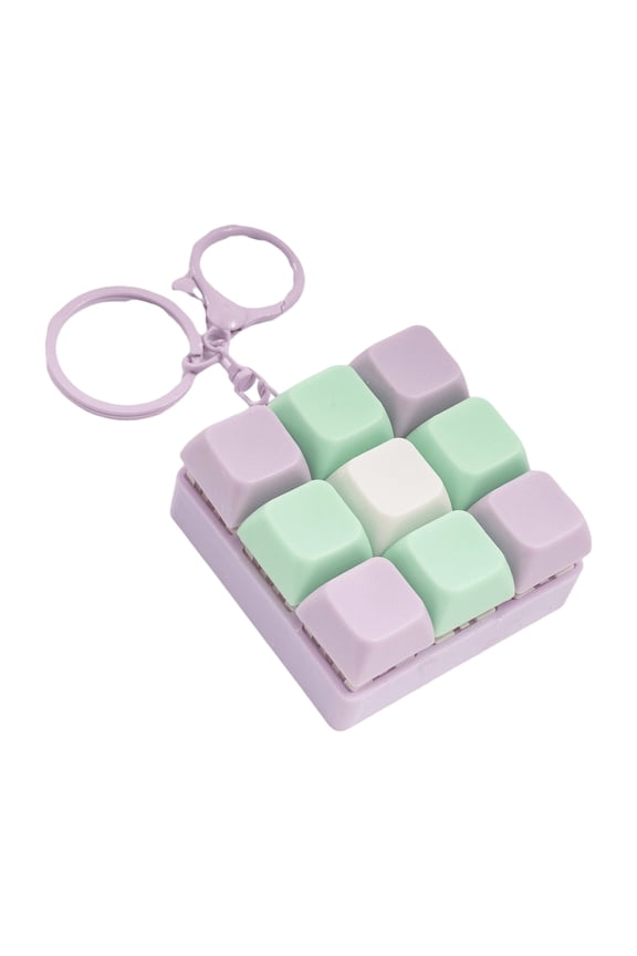 Small Keyboard Keychain Detachable Buttons Clicking Sound Stress Reliever Keycap Keyring for Adults Children Gifts