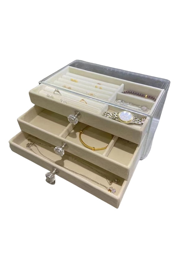 Stackable Jewelry Holder Case with Soft Velvets Interior Storage Box for Bracelets and Accessories Jewellery Organiser