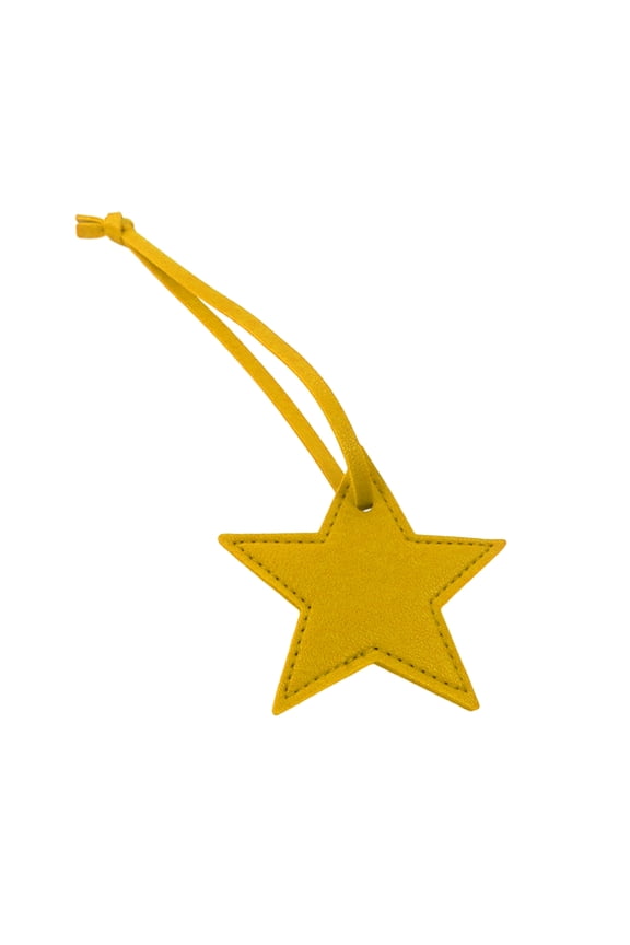 Star Shaped Leather Luggage Label Charm Versatile Five-pointed Star Keychain for Women Girls Fashionable Bag Accessory