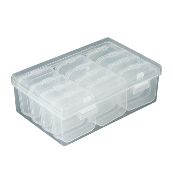 lixuesong Sturdy Organizers Boxes With Lids Stackable 5.5 Section Craft Storage Container for Jewelry Beads Accessories