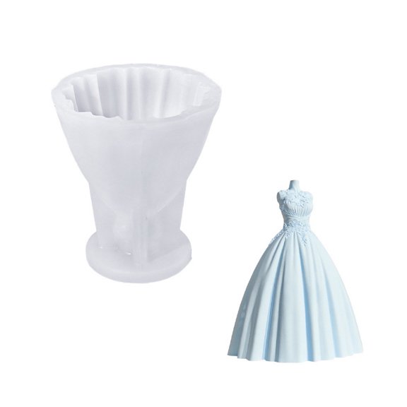 lixuesong Sturdy Princess Gown Silicone Mold For Princess Dress Candle Making Suitable For Weddings And Craft Projects