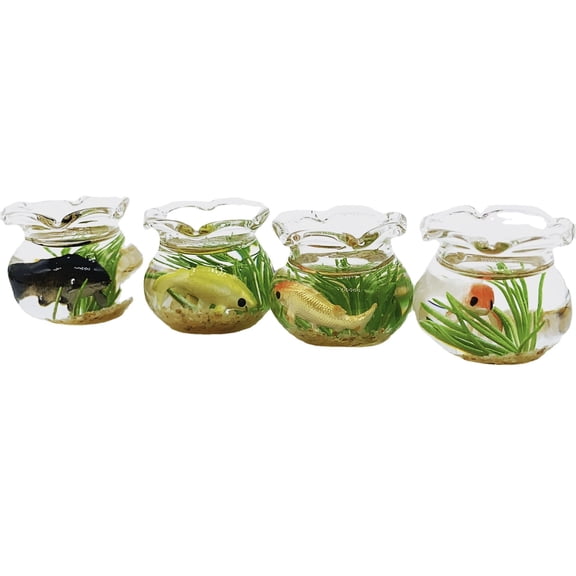 lixuesong Tiny Glass Fish Aquarium Fish Delicate Model Accessory for Collectors Miniature Scene Simulation
