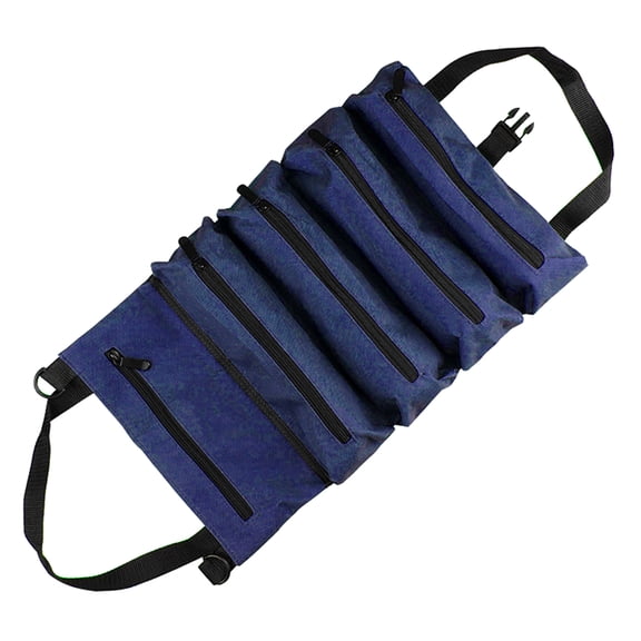 lixuesong Tool Roll Bag,Canvas Tool Bag Small Tool Bag with 5 Zipper Pockets Tool Carry Bag