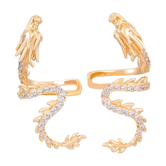 lixuesong Unique Dragon Ear Cuff Adornment Exquisite Earrings Fashionable Clip On Earrings Piercing Ear Jewelry Charm for Women