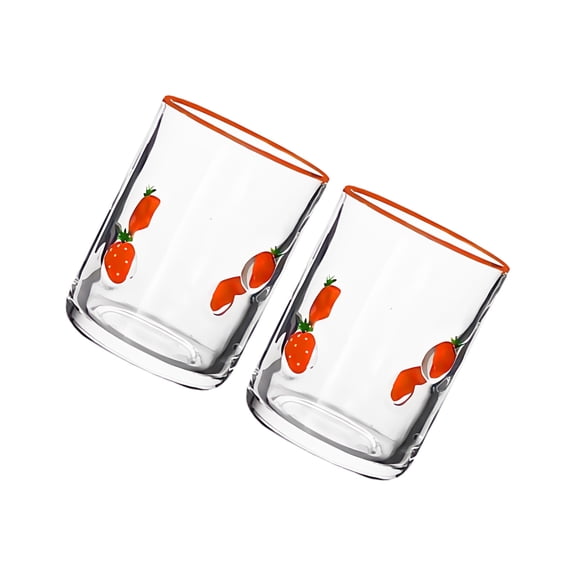 lixuesong Vintage Lemon Pattern Drinking Glasses 14oz Clear Tumblers Sturdy Kitchenwares For Wine juices Tabletop Display