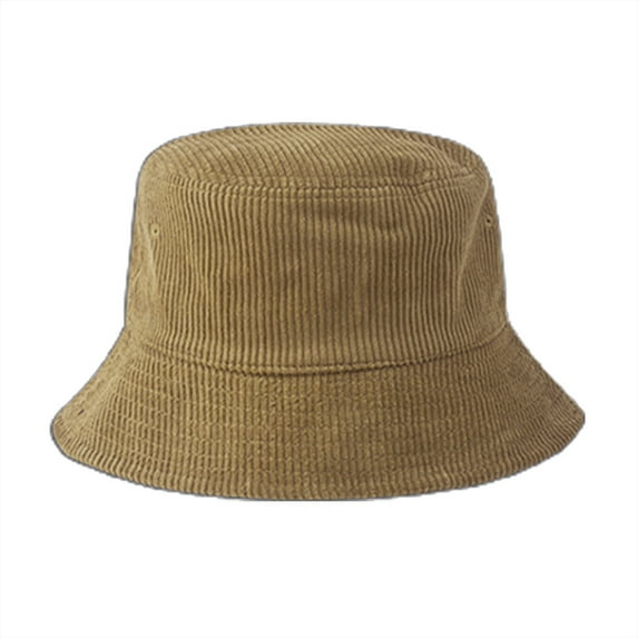 lixuesong Women Men Winter Warm Corduroy Bucket Hat Ribbed Solid Color Sunscreen Fisherman