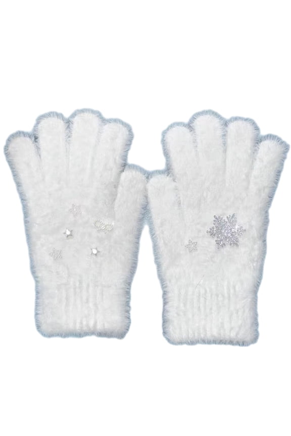 Women Snowflake Star Gloves Full Finger Gloves Fashion Girls Accessories Warm Gloves Screen Touch Hand Gloves