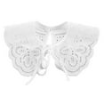 thumbnail image 1 of lixuesong Womens Hollow Out White False Fake Collar Floral Lace Big Shawl Decorative Necklace Short Poncho Capelet, 1 of 3