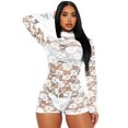 thumbnail image 1 of lixuesong Womens See Through Mesh Outfits Jumpsuit Hollow Out Romper Jumpsuits Skinny Playsuit Bodysuits, 1 of 3