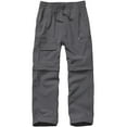 thumbnail image 1 of liyiyiyia Boy's Scout Pants Quick Dry Convertible Hiking Pants Outdoor Climbing Casual Trouser Kids Youth Gray Cargo Pants, 1 of 8