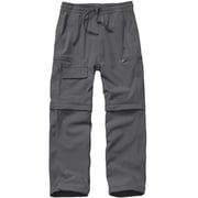 liyiyiyia Boy's Scout Pants Quick Dry Convertible Hiking Pants Outdoor Climbing Casual Trouser Kids Youth Gray Cargo Pants