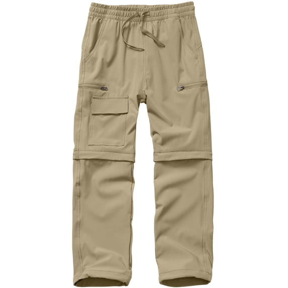 liyiyiyia Boys Convertible Cargo Pants Kids Elastic Waist UPF 50 Quick Dry Lightweight Hiking Pant