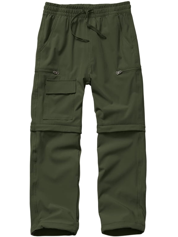Boys Cargo Pants Kids Convertible Zip Off Hiking Pants Outdoor Fishing Quick Dry