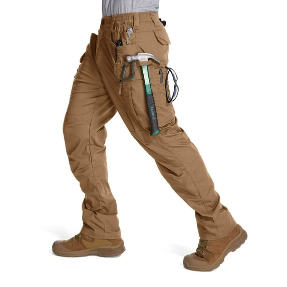 liyiyiyia Cargo Work Pants for Men Lightweight Outdoor Hiking Pants Construction Pant Mens Rip Stop Trousers