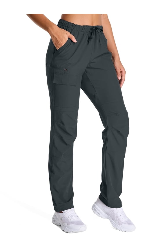 Hiking Cargo Pants for Women Outdoor UPF 50+ Breathable Casual Trousers Quick Drying Travel Pant Gray