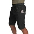 thumbnail image 1 of liyiyiyia Men's Black Cargo Shorts Rip Stop Short Elastic Waist Quick Dry Fishing Hiking Work Shorts w/Multi-Pockets, 1 of 9