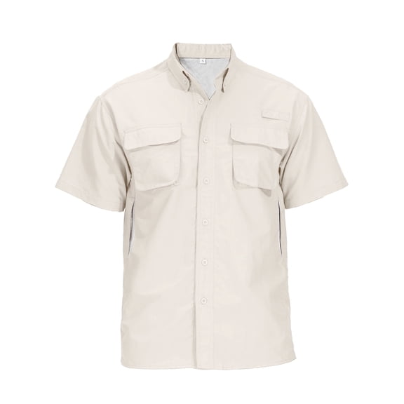 liyiyiyia Men's Button Short Sleeve Shirts for Fishing Hiking Outdoor Workwear Outdoor Quick Dry Sun Protection Button Work Shirt Casual Tops