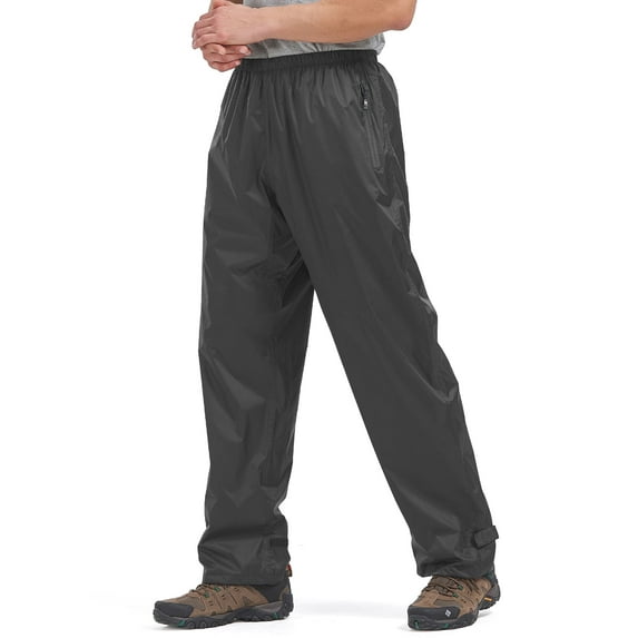 liyiyiyia Men's Rain Pants Waterproof Rain Over Pants Windproof Hiking Pant with Zipper Pockets Lightweight Outdoor Trousers