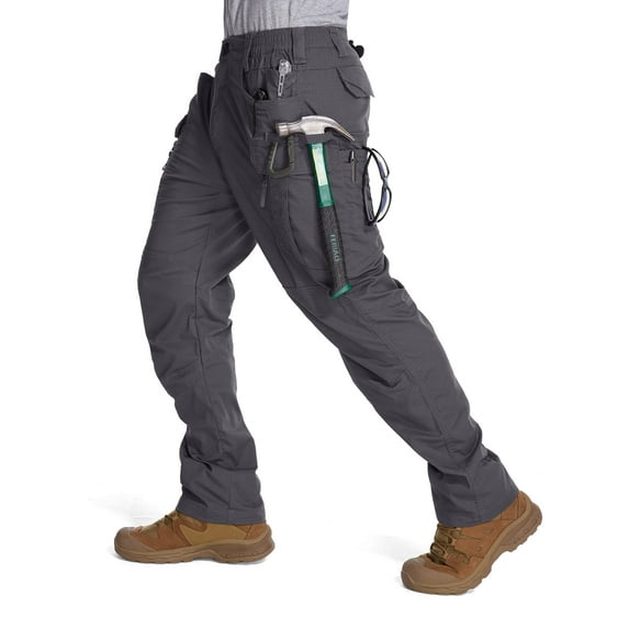 liyiyiyia Men's Cargo Pants Water Resistant Ripstop Work Pants Hiking Pants Trousers Multi Pockets