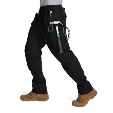 liyiyiyia Cargo Pants for Men Black Work Pants Ripstop Water Resistant Hiking Pants Outdoor Trousers with Multi Pockets (Not Belt)