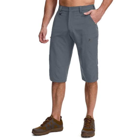 liyiyiyia Mens Capri Pants Cargo Shorts for Men Quick Dry Hiking Long Shorts for Summer Beach Water Resistant