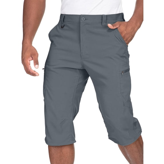 liyiyiyia Hiking Pants for Men Cargo Capris Lightweight Quick Dry Outdoor Shorts with 5 Pockets