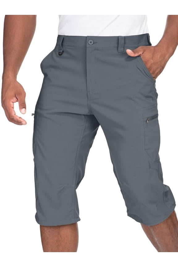Hiking Pants for Men Cargo Capris Lightweight Quick Dry Outdoor Shorts with 5 Pockets