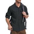 thumbnail image 1 of liyiyiyia Mens Work Shirts Long Sleeve Travel Fishing Hiking Shirt for Men Button Down Casual Tops, 1 of 8