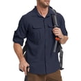 thumbnail image 1 of liyiyiyia Mens Long Sleeve Button Down Shirts Work Shirts Travel Fishing Hiking Shirt, 1 of 8