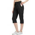 thumbnail image 1 of liyiyiyia Women Hiking Cargo Capris Pants Loose Fit Quick Dry Fishing Pants Casual Elastic Waist Lightweight Capri for Outdoor Travel, 1 of 7