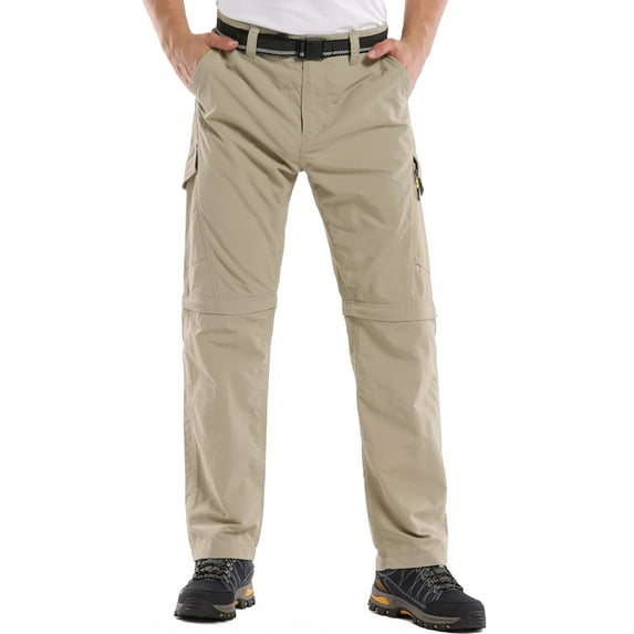 liyiyiyia Zip Off Cargo Pants Men Hiking Fishing Convertible to Shorts for Summer Outdoor Casual Trousers