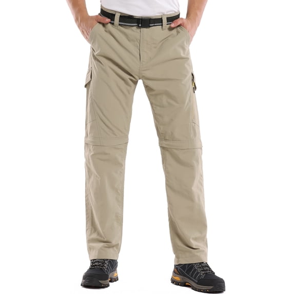 liyiyiyia Zip Off Cargo Pants Men Hiking Fishing Convertible to Shorts for Summer Outdoor Casual Trousers