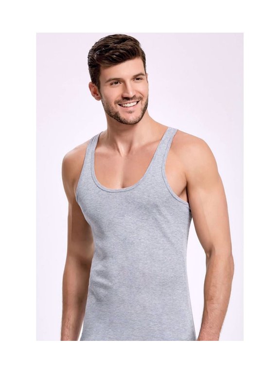 İlke İç Giyim Men's Sleeveless Cotton Undershirt, Size XL