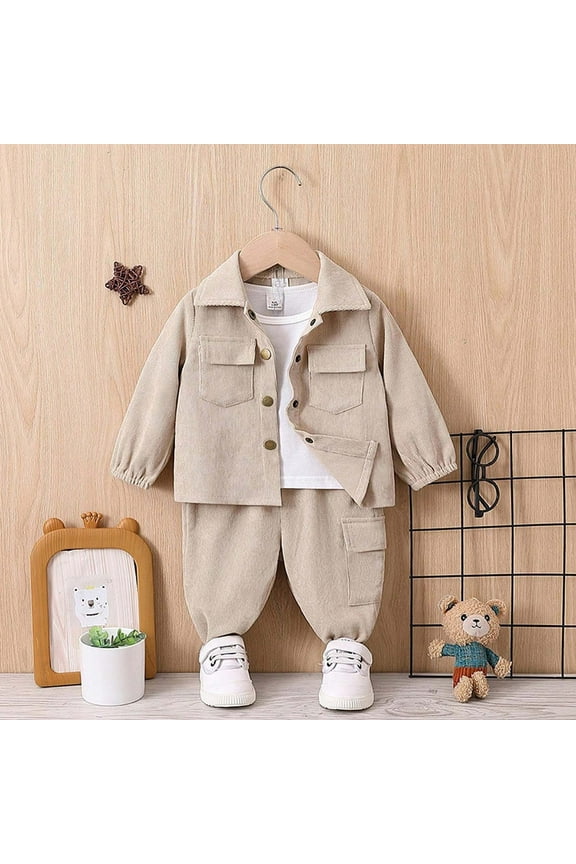 Baby Boys Girls 2pcs Clothing Suit Long-Sleeve Jacket + Pants Newborn Casual Sports Clothes