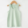 thumbnail image 1 of lkfuzj Baby Girl Summer Casual Tank Top Crewneck Sleeveless Basic Solid Color T-Shirt Comfortable Soft Thin Crop Top For Girls And Boys Tank Top Tee Green, 1 of 6