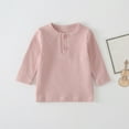 thumbnail image 1 of lkfuzj Boys Girls Casual Shirt Tops Casual Round Neck Long Sleeve Loose Soft Blouse T-Shirt Pink, 1 of 7