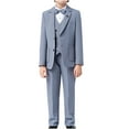 thumbnail image 1 of lkfuzj Boys Suits 6 Pieces Slim Fit Blazer Solid Color Shirt Coat Trousers Bow Tie Brooch Vest Outfit Suit for Wedding, 1 of 6